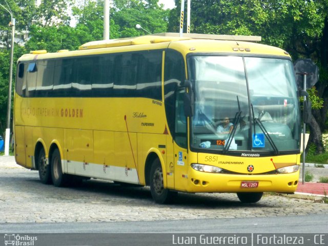 Viação Itapemirim 5851 na cidade de Fortaleza, Ceará, Brasil, por Luan da Silva Oliveira. ID da foto: 3236284.