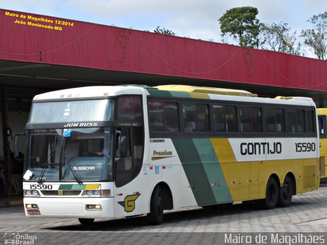 Empresa Gontijo de Transportes 15590 na cidade de João Monlevade, Minas Gerais, Brasil, por Mairo de Magalhães. ID da foto: 3236169.