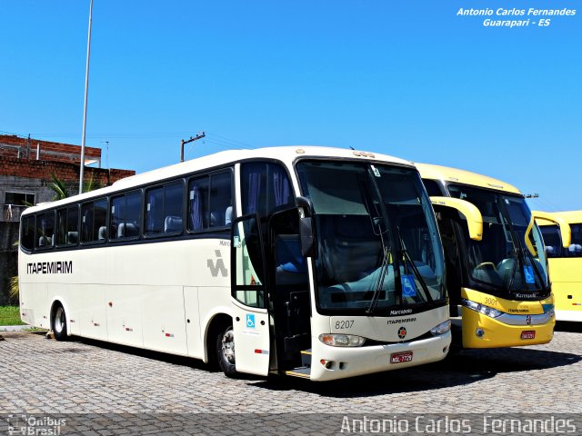 Viação Itapemirim 8207 na cidade de Guarapari, Espírito Santo, Brasil, por Antonio Carlos Fernandes. ID da foto: 3237865.