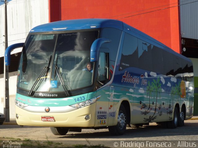 Aliança Tur Transporte de Passageiros e Turismo 1433 na cidade de Caruaru, Pernambuco, Brasil, por Rodrigo Fonseca. ID da foto: 3240176.