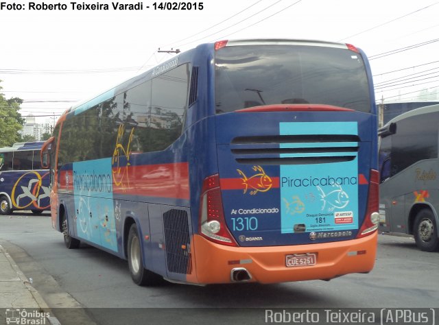 Viação Piracicabana 1310 na cidade de São Paulo, São Paulo, Brasil, por Roberto Teixeira. ID da foto: 3242166.