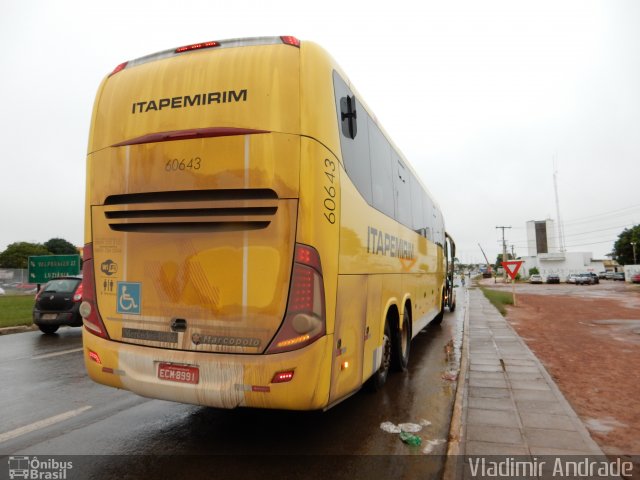 Viação Itapemirim 60643 na cidade de Valparaíso de Goiás, Goiás, Brasil, por Vladimir Ru. ID da foto: 3242829.