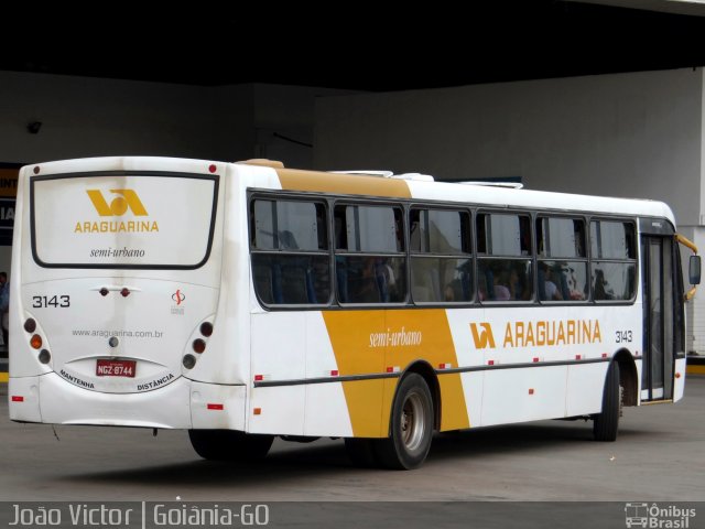 Viação Araguarina 3143 na cidade de Goiânia, Goiás, Brasil, por João Victor. ID da foto: 3242821.