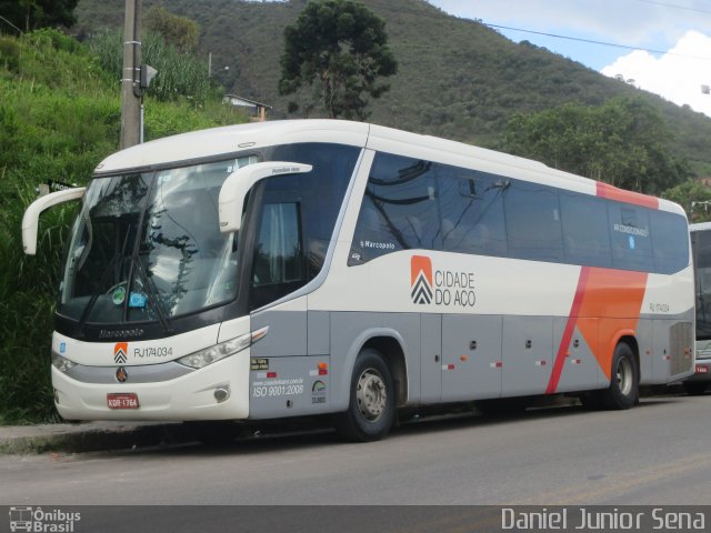 Viação Cidade do Aço RJ 174.034 na cidade de Ouro Preto, Minas Gerais, Brasil, por Daniel Junior Sena. Número da foto: #3246578.