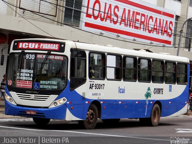 Viação Forte AF-93017 na cidade de Belém, Pará, Brasil, por João Victor. ID da foto: 3245627.