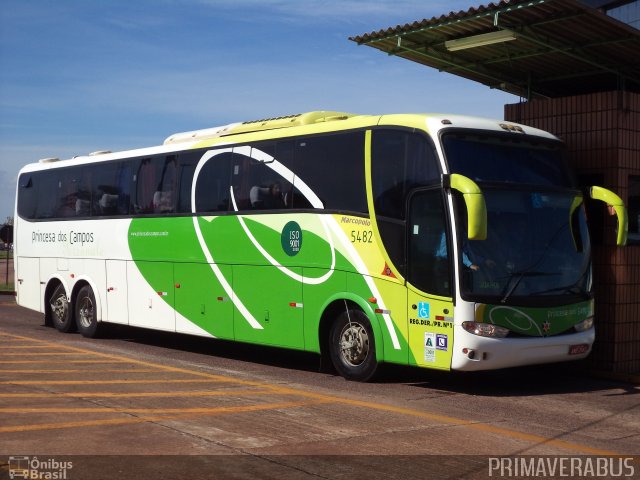 Expresso Princesa dos Campos 5482 na cidade de Cascavel, Paraná, Brasil, por Alexandre Rodrigo. ID da foto: 3245380.