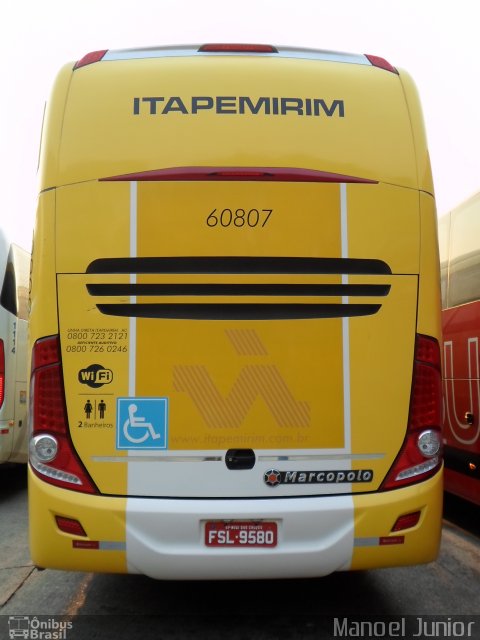 Viação Itapemirim 60807 na cidade de São Paulo, São Paulo, Brasil, por Manoel Junior. Número da foto: #3244651.