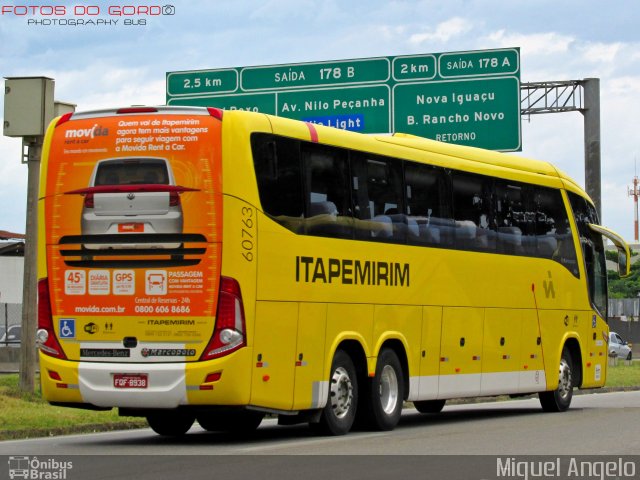 Viação Itapemirim 60763 na cidade de Nova Iguaçu, Rio de Janeiro, Brasil, por Miguel Angelo. ID da foto: 3182121.