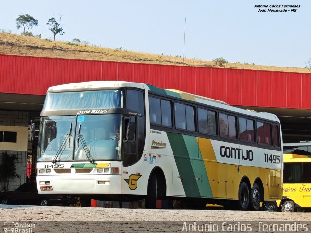 Empresa Gontijo de Transportes 11495 na cidade de João Monlevade, Minas Gerais, Brasil, por Antonio Carlos Fernandes. ID da foto: 3250135.