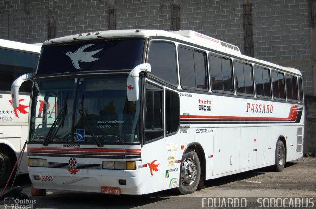 Pássaro Prata Transportadora Turística 5003 na cidade de Sorocaba, São Paulo, Brasil, por EDUARDO - SOROCABUS. Número da foto: #3251299.