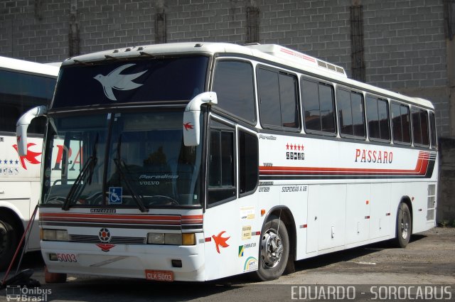 Pássaro Prata Transportadora Turística 5003 na cidade de Sorocaba, São Paulo, Brasil, por EDUARDO - SOROCABUS. ID da foto: 3251299.