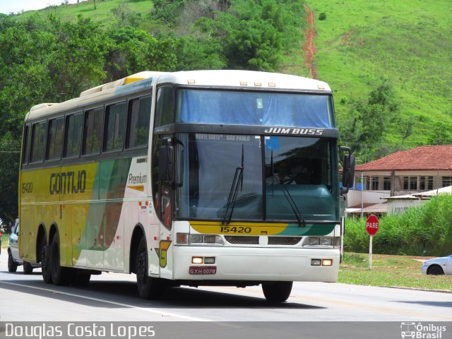 Empresa Gontijo de Transportes 15420 na cidade de Laranjal, Minas Gerais, Brasil, por Douglas Costa Lopes. ID da foto: 3186630.