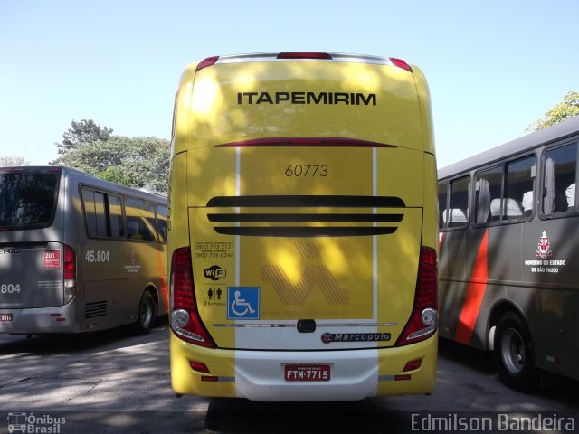 Viação Itapemirim 60773 na cidade de São Paulo, São Paulo, Brasil, por Edmilson Bandeira. Número da foto: #3185934.