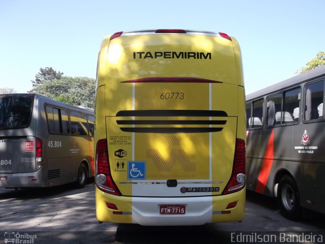 Viação Itapemirim 60773 na cidade de São Paulo, São Paulo, Brasil, por Edmilson Bandeira. ID da foto: 3185934.