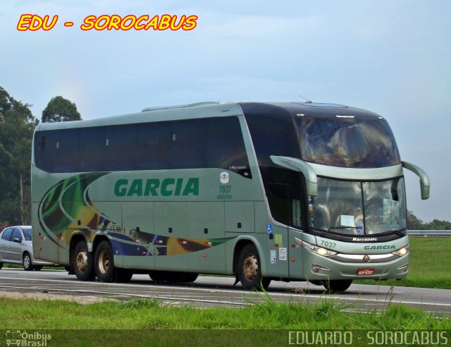 Viação Garcia 7037 na cidade de Sorocaba, São Paulo, Brasil, por EDUARDO - SOROCABUS. Número da foto: #3193038.