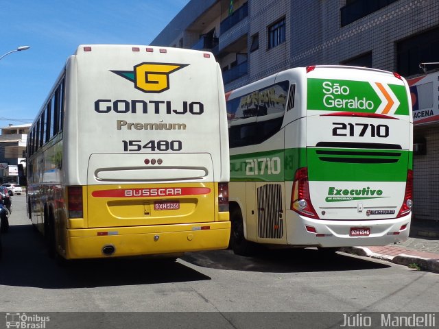 Empresa Gontijo de Transportes 15480 na cidade de Guarapari, Espírito Santo, Brasil, por Júlio  Mandelli. ID da foto: 3193171.