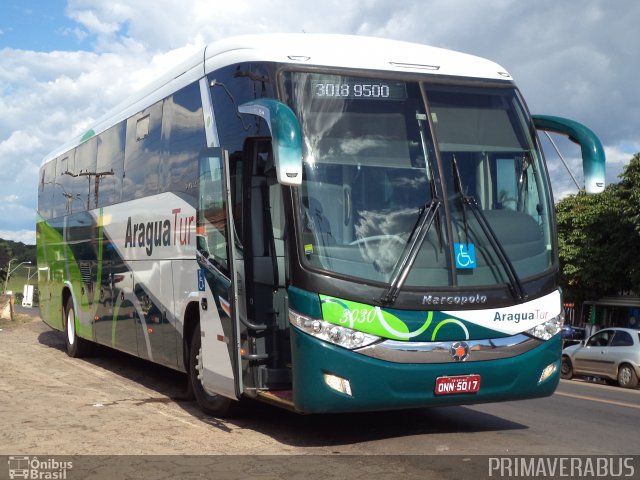 Araguatur Turismo 3030 na cidade de Trindade, Goiás, Brasil, por Alexandre Rodrigo. ID da foto: 3196484.