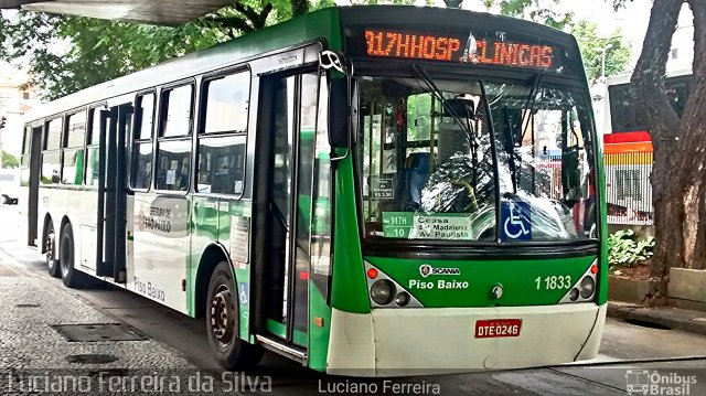 Viação Santa Brígida 1 1833 na cidade de São Paulo, São Paulo, Brasil, por Luciano Ferreira da Silva. ID da foto: 3197769.