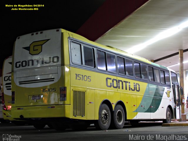 Empresa Gontijo de Transportes 15105 na cidade de João Monlevade, Minas Gerais, Brasil, por Mairo de Magalhães. ID da foto: 3253317.