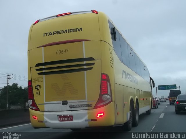 Viação Itapemirim 60647 na cidade de Guarulhos, São Paulo, Brasil, por Edmilson Bandeira. Número da foto: #3275785.