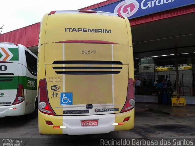 Viação Itapemirim 60679 na cidade de João Monlevade, Minas Gerais, Brasil, por Reginaldo Barbosa dos Santos. Número da foto: #3277700.