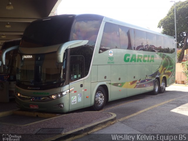 Viação Garcia 7927 na cidade de Sorocaba, São Paulo, Brasil, por Weslley Kelvin Batista. Número da foto: #3280671.