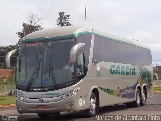 Viação Garcia 7886 na cidade de Ourinhos, São Paulo, Brasil, por Marcos de Alcantara Pinto. Número da foto: #3279518.