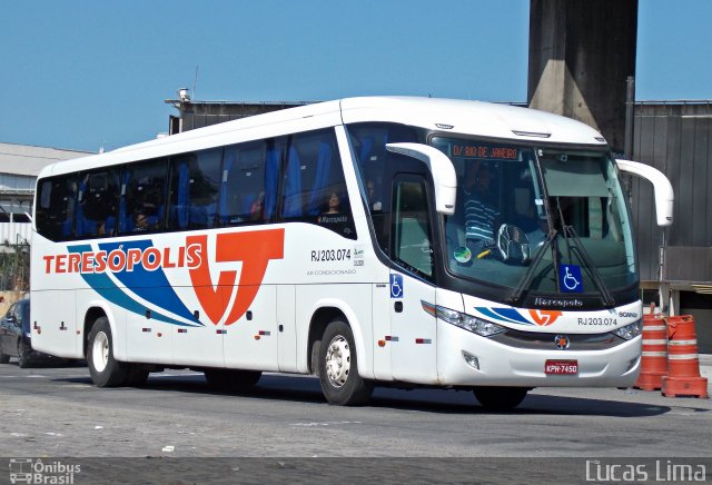 Viação Teresópolis RJ 203.074 na cidade de Rio de Janeiro, Rio de Janeiro, Brasil, por Lucas Lima. Número da foto: #3284982.