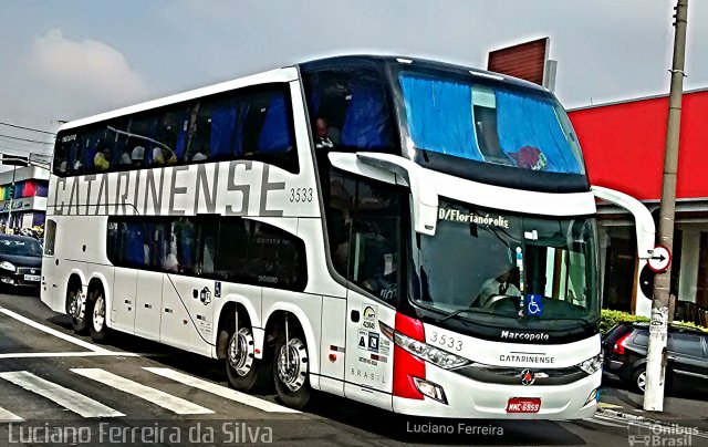 Auto Viação Catarinense 3533 na cidade de São Paulo, São Paulo, Brasil, por Luciano Ferreira da Silva. ID da foto: 3285571.