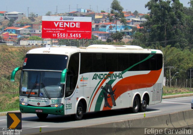 Empresa de Transportes Andorinha 5399 na cidade de Jacareí, São Paulo, Brasil, por Felipe Carvalho. ID da foto: 3290307.