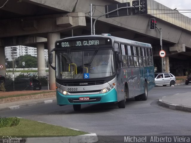 Auto Viação Urubupungá 00332 na cidade de Osasco, São Paulo, Brasil, por Michael  Alberto Vieira. Número da foto: #3291562.