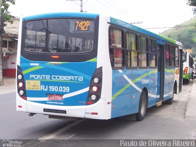 Viação Ponte Coberta RJ 190.039 na cidade de Nova Iguaçu, Rio de Janeiro, Brasil, por Paulo de Oliveira Ribeiro. Número da foto: #3291626.