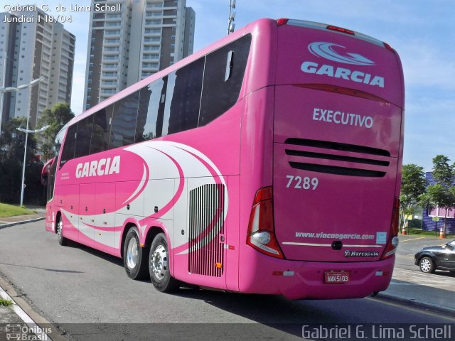 Viação Garcia 7289 na cidade de Jundiaí, São Paulo, Brasil, por Gabriel Giacomin de Lima. Número da foto: #3294470.