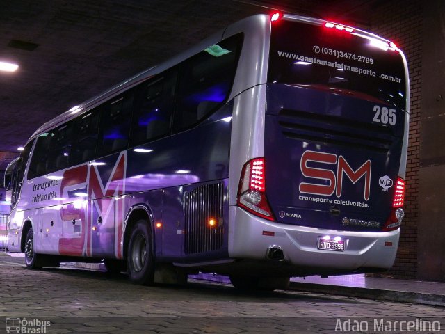 Transporte Coletivo Santa Maria 285 na cidade de Belo Horizonte, Minas Gerais, Brasil, por Adão Raimundo Marcelino. ID da foto: 3294668.