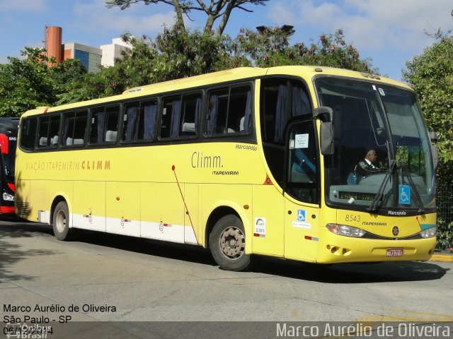 Viação Itapemirim 8543 na cidade de São Paulo, São Paulo, Brasil, por Marco Aurélio de Oliveira. Número da foto: #3295054.