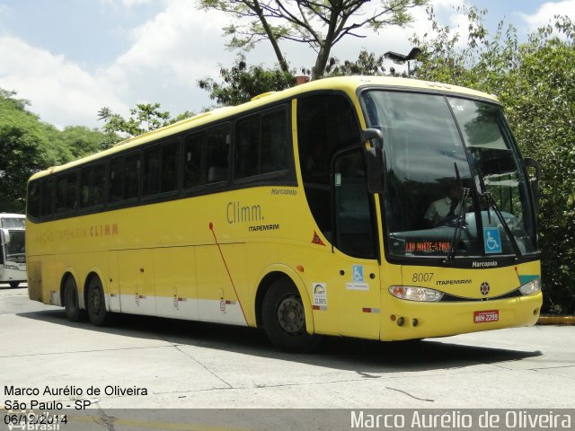 Viação Itapemirim 8007 na cidade de São Paulo, São Paulo, Brasil, por Marco Aurélio de Oliveira. Número da foto: #3295032.