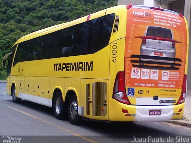 Viação Itapemirim 60801 na cidade de Juiz de Fora, Minas Gerais, Brasil, por João Paulo da Silva. ID da foto: 3254467.