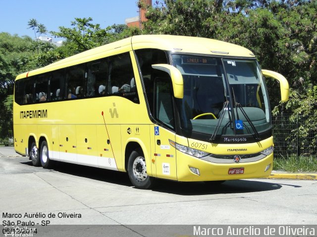 Viação Itapemirim 60751 na cidade de São Paulo, São Paulo, Brasil, por Marco Aurélio de Oliveira. Número da foto: #3301244.