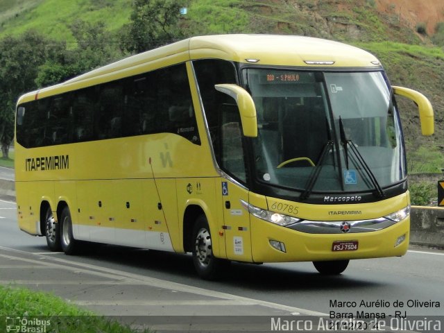 Viação Itapemirim 60785 na cidade de Barra Mansa, Rio de Janeiro, Brasil, por Marco Aurélio de Oliveira. ID da foto: 3301262.