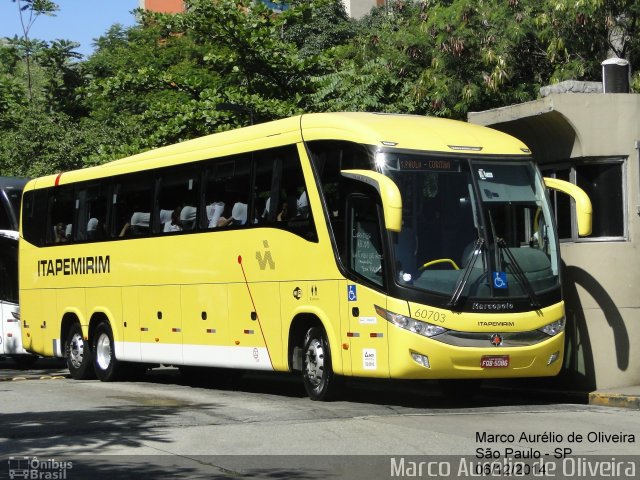 Viação Itapemirim 60703 na cidade de São Paulo, São Paulo, Brasil, por Marco Aurélio de Oliveira. Número da foto: #3301205.