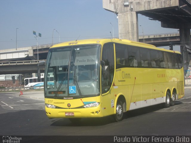 Viação Itapemirim 8707 na cidade de Rio de Janeiro, Rio de Janeiro, Brasil, por Paulo Victor Ferreira Brito. Número da foto: #3304142.