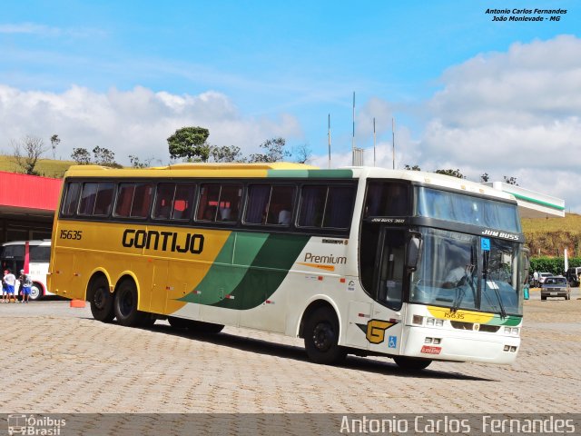 Empresa Gontijo de Transportes 15635 na cidade de João Monlevade, Minas Gerais, Brasil, por Antonio Carlos Fernandes. ID da foto: 3308452.