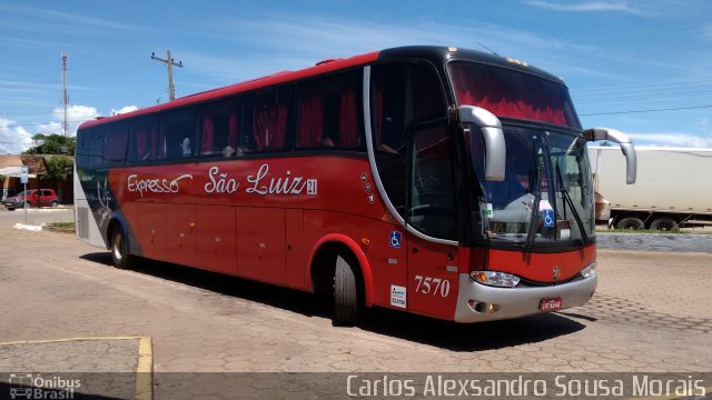 Expresso São Luiz 7570 na cidade de Piranhas, Goiás, Brasil, por Carlos Alexsandro Sousa Morais. Número da foto: #3308860.