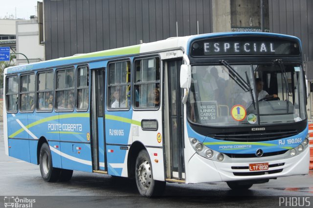 Viação Ponte Coberta RJ 190.065 na cidade de Rio de Janeiro, Rio de Janeiro, Brasil, por Paulo Henrique. Número da foto: #3313591.