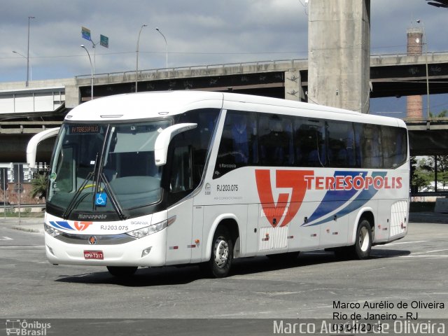 Viação Teresópolis RJ 203.075 na cidade de Rio de Janeiro, Rio de Janeiro, Brasil, por Marco Aurélio de Oliveira. Número da foto: #3314456.