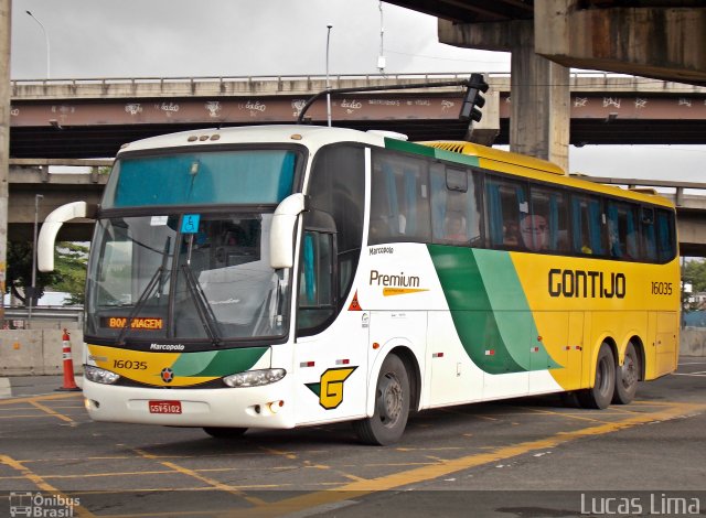 Empresa Gontijo de Transportes 16035 na cidade de Rio de Janeiro, Rio de Janeiro, Brasil, por Lucas Lima. ID da foto: 3318553.