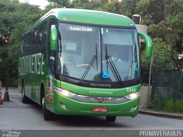 Auto Viação Catarinense 3340 na cidade de São Paulo, São Paulo, Brasil, por Alexandre Rodrigo. Número da foto: #3317575.