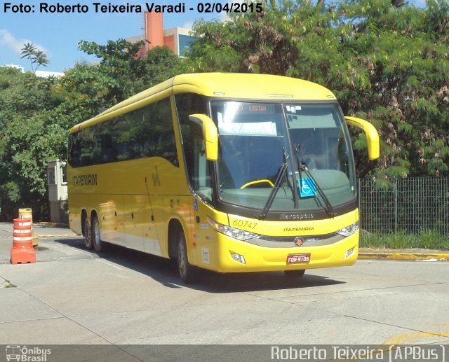 Viação Itapemirim 60747 na cidade de São Paulo, São Paulo, Brasil, por Roberto Teixeira. ID da foto: 3319683.