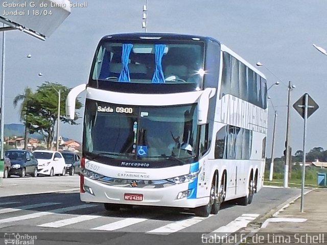 Auto Viação Catarinense 3507 na cidade de Jundiaí, São Paulo, Brasil, por Gabriel Giacomin de Lima. Número da foto: #3321374.