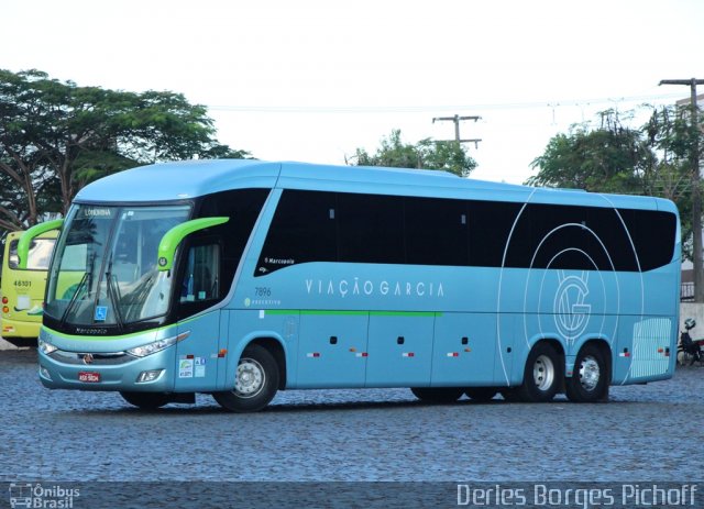 Viação Garcia 7896 na cidade de Foz do Iguaçu, Paraná, Brasil, por Derles Borges Pichoff. Número da foto: #3321856.